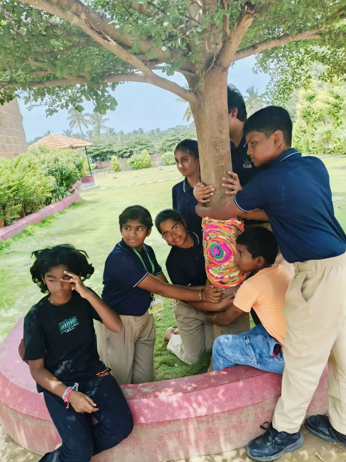 The Green School Bangalore Students Celebrate Raksha Bandhan by Tying Rakhis to Trees,