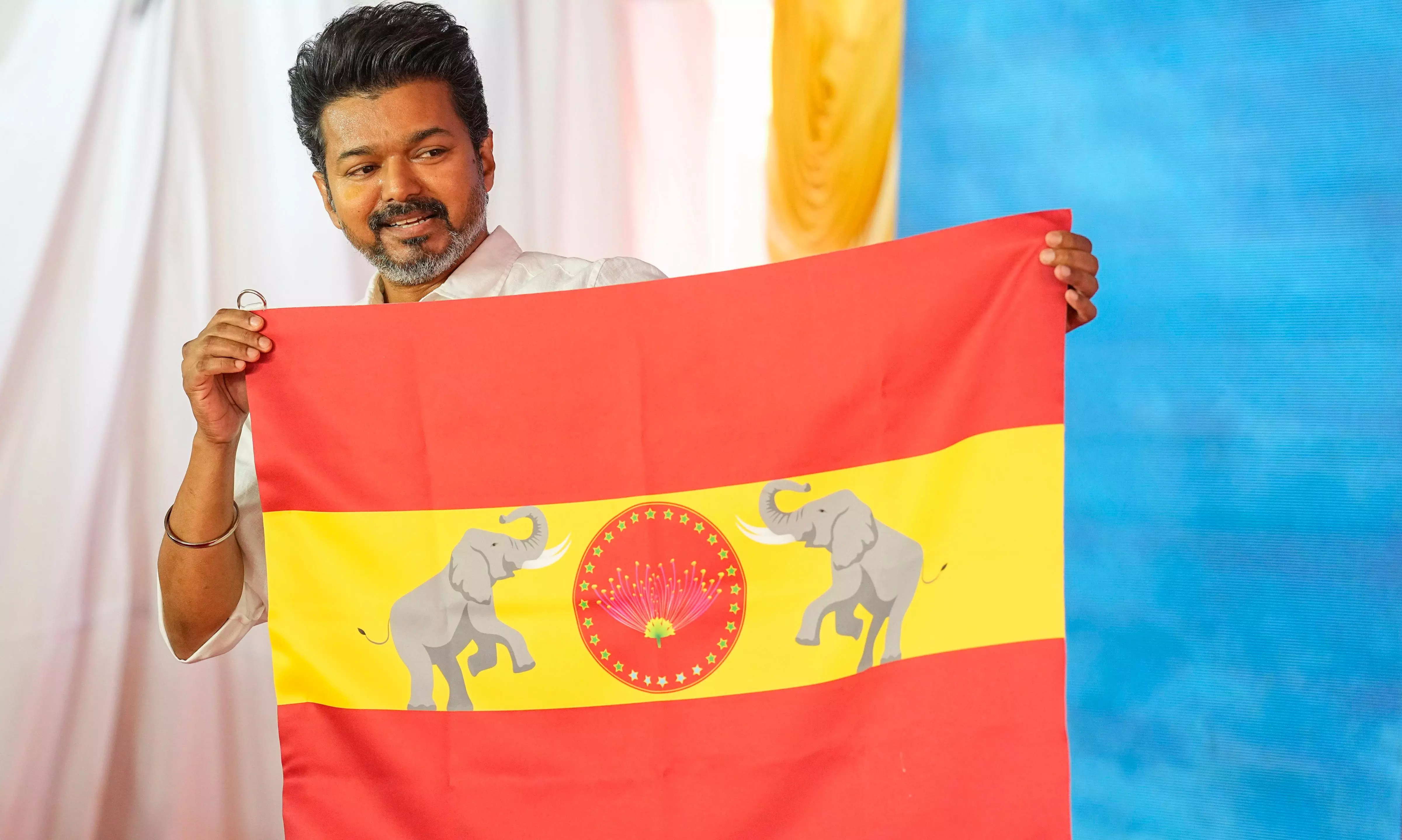 Tamil Actor Vijay Unveils Tamilaga Vettri Kazhagam Flag, Symbol