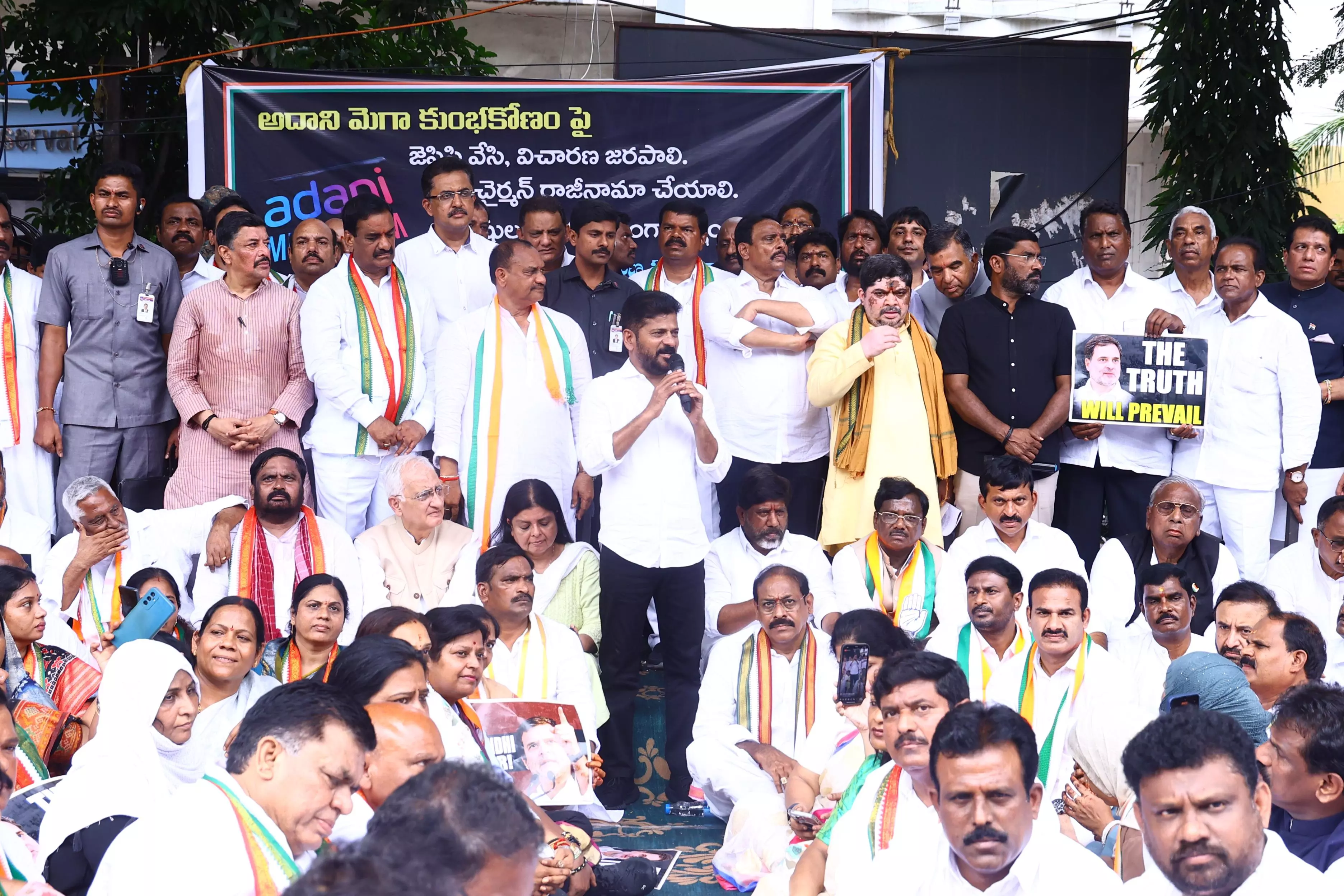 CM Revanth Leads Protest at ED Office in Hyderabad