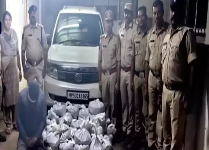 83.4 kg of Ganja Seized in Sangareddy