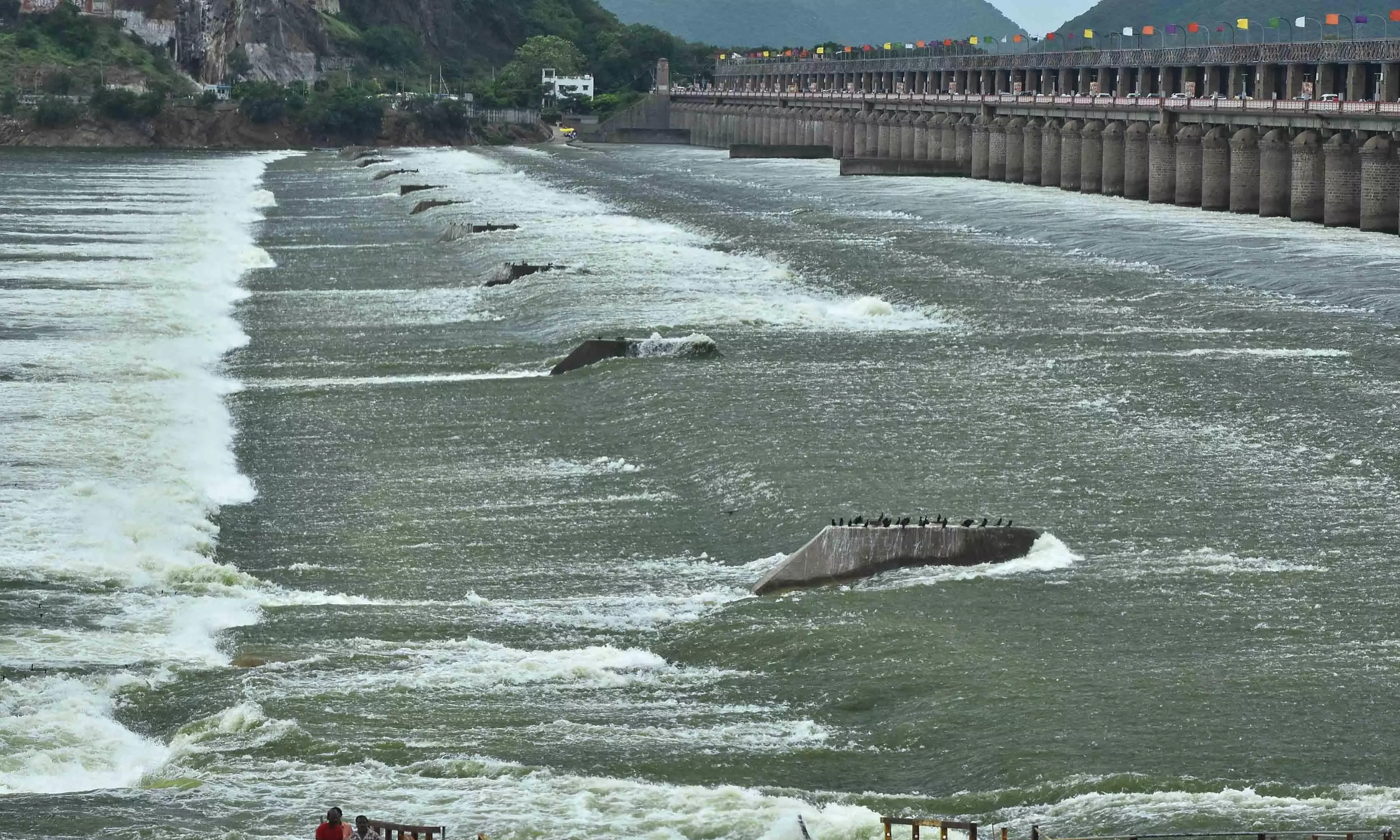 Krishna Rising, Flood Alert Continues at Prakasam Barrage