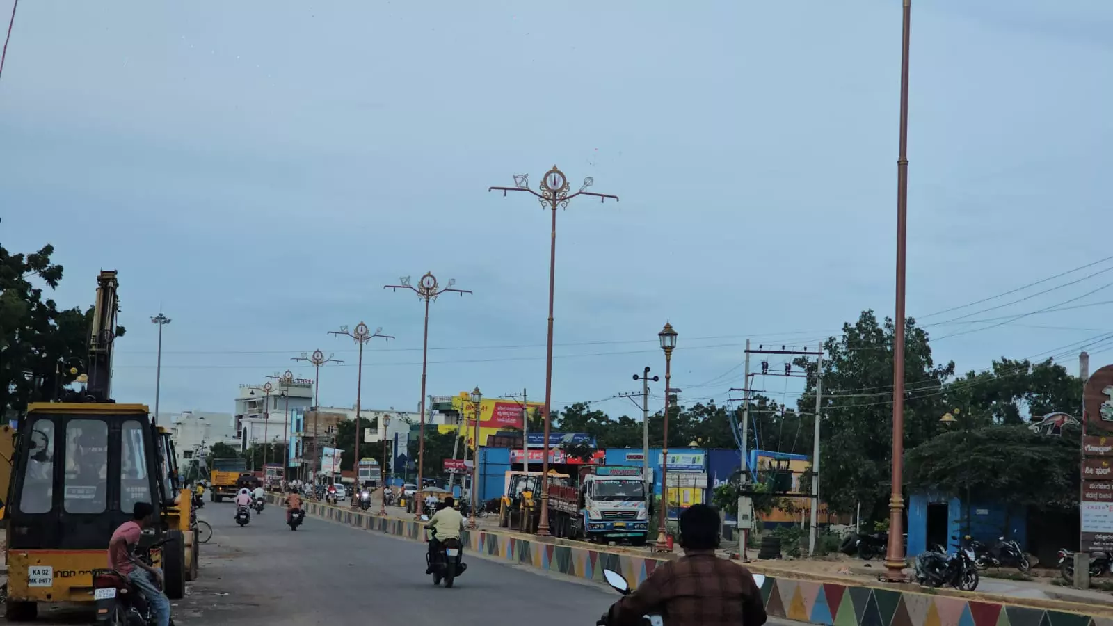 Controversy Erupts in Gangavathi Over Hindu Symbols on Lampposts