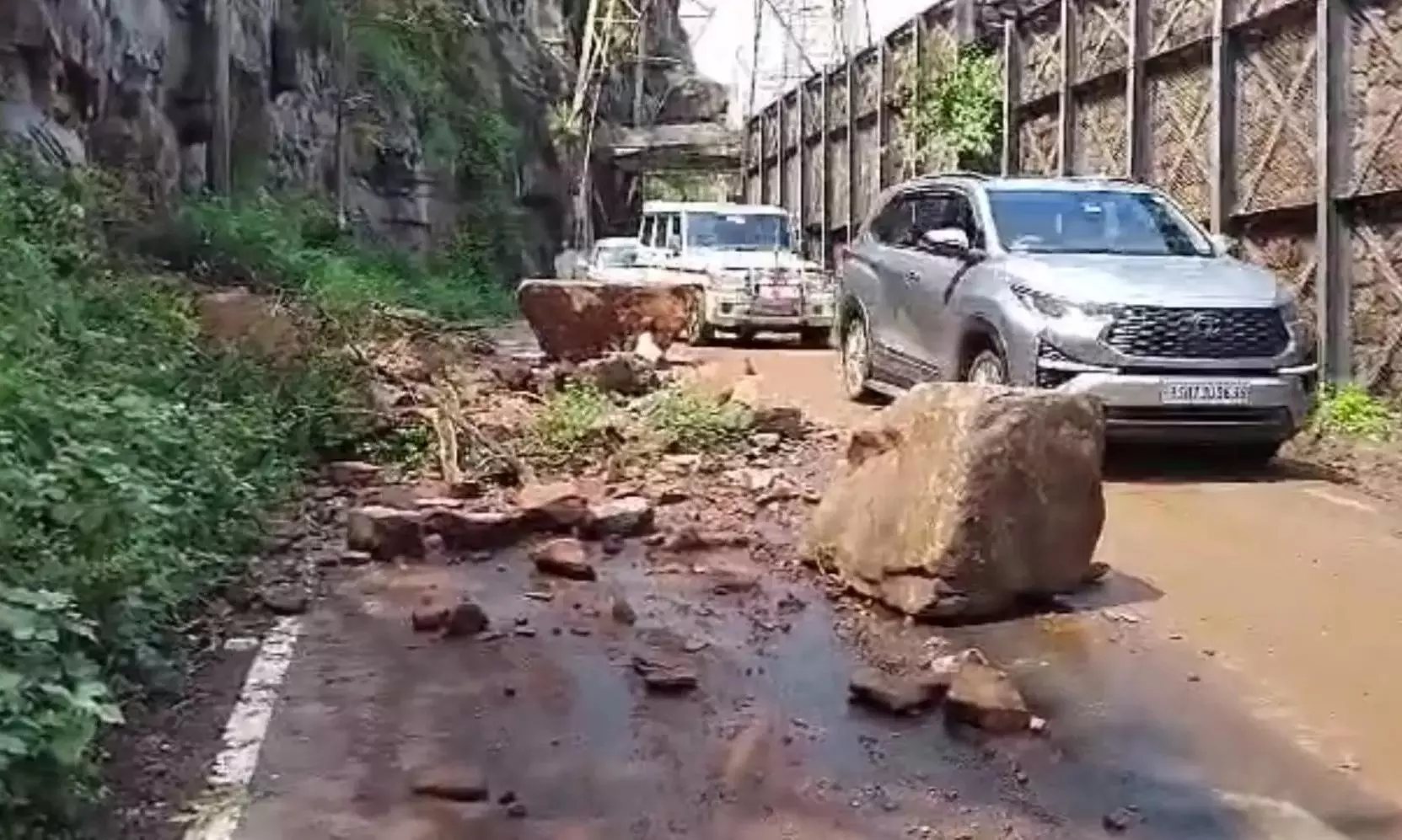 Rains Trigger Landslides, Cause Traffic Disruptions in Nandyal District