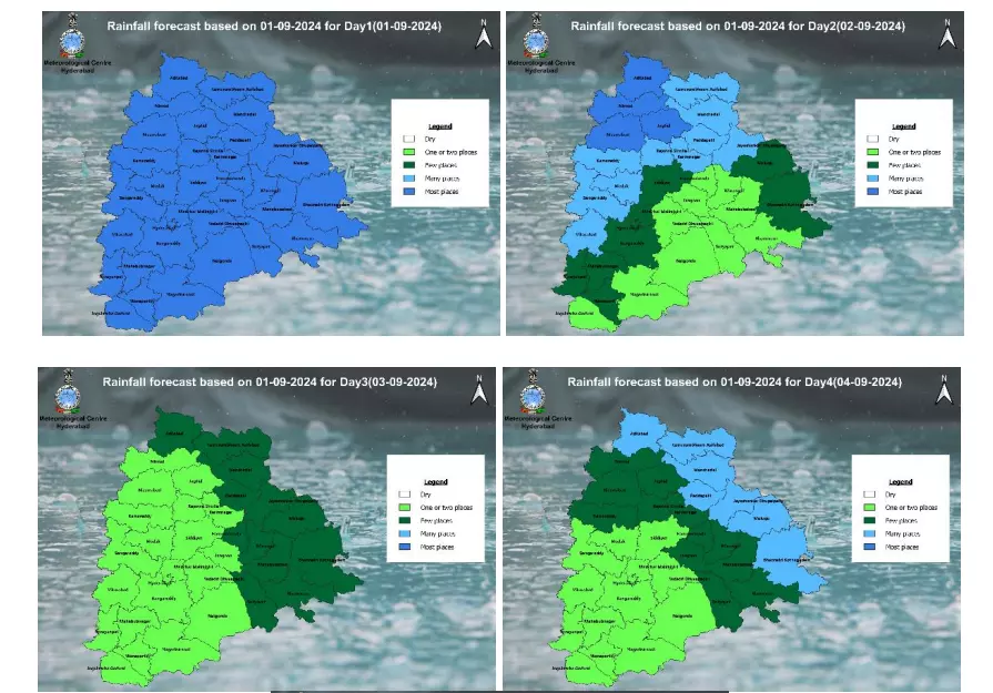 Hyderabad Weather Report: Cloudy day with moderate rains