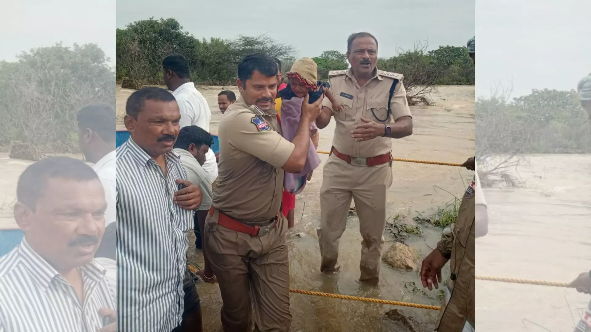 Telangana: Police rescue 10 Chenchu tribals stranded in flood