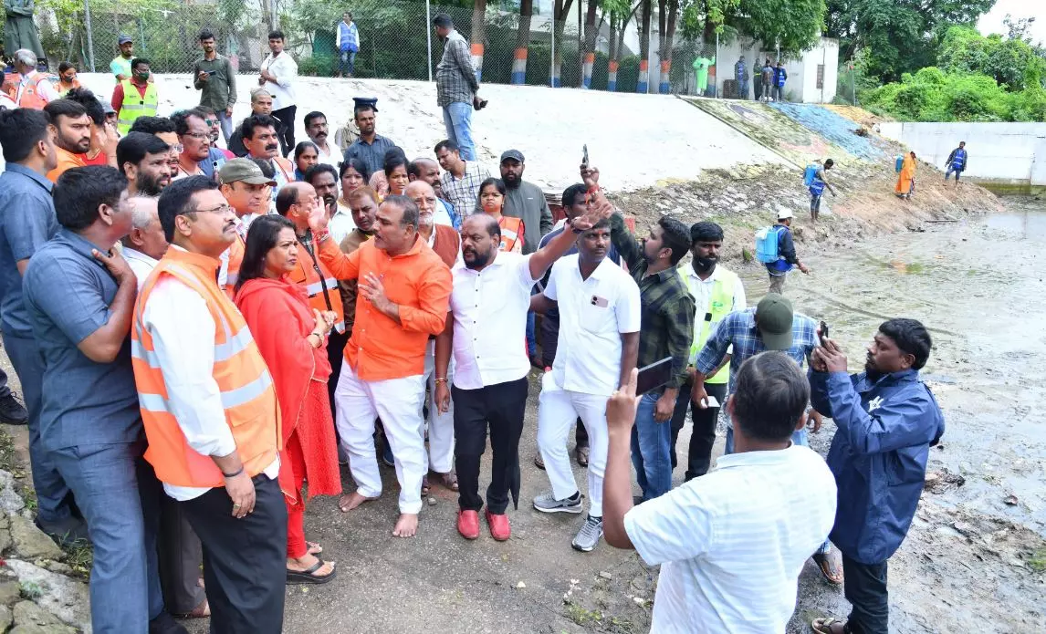 GHMC Preps Safilguda Lake for Ganesh Idol Immersion