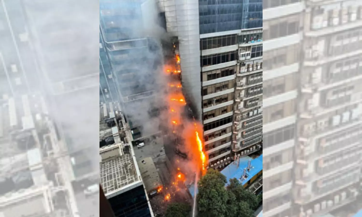 Mumbai: Over two hours on, firefighting still underway at Lower Parel commercial building