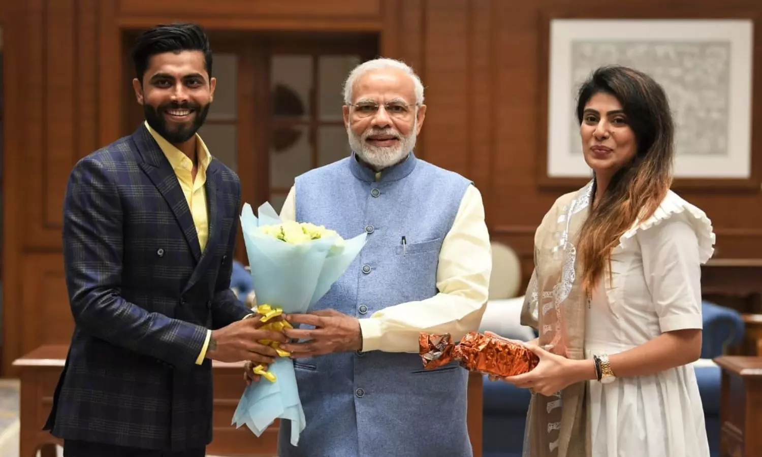 Indian cricketer Ravindra Jadeja joins BJP