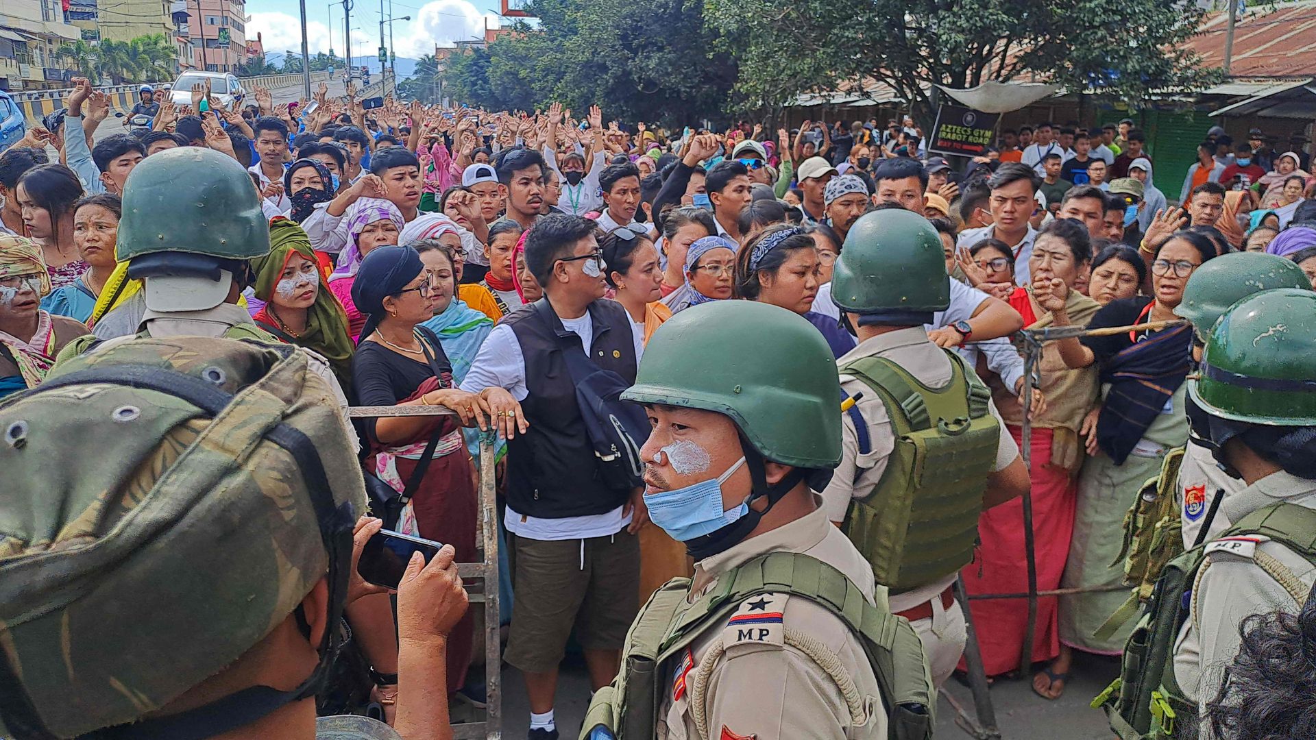 Curfew imposed in three Manipur districts amid protests