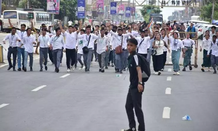 Manipur: Agitating students attempt to march to Raj Bhavan, 40 injured in clashes with police