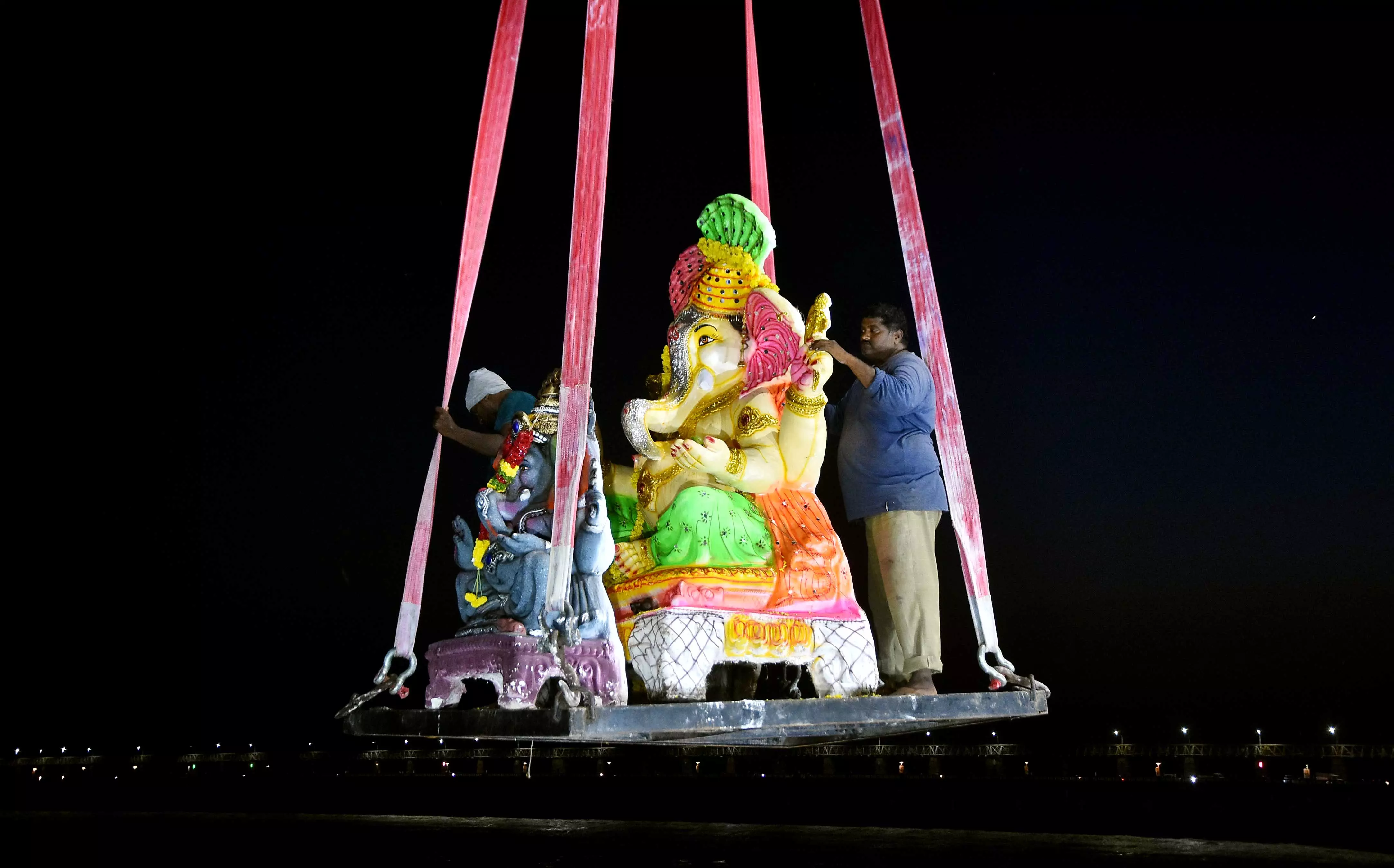 Immersion of Ganesha idols in Adilabad, Nirmal on September 17