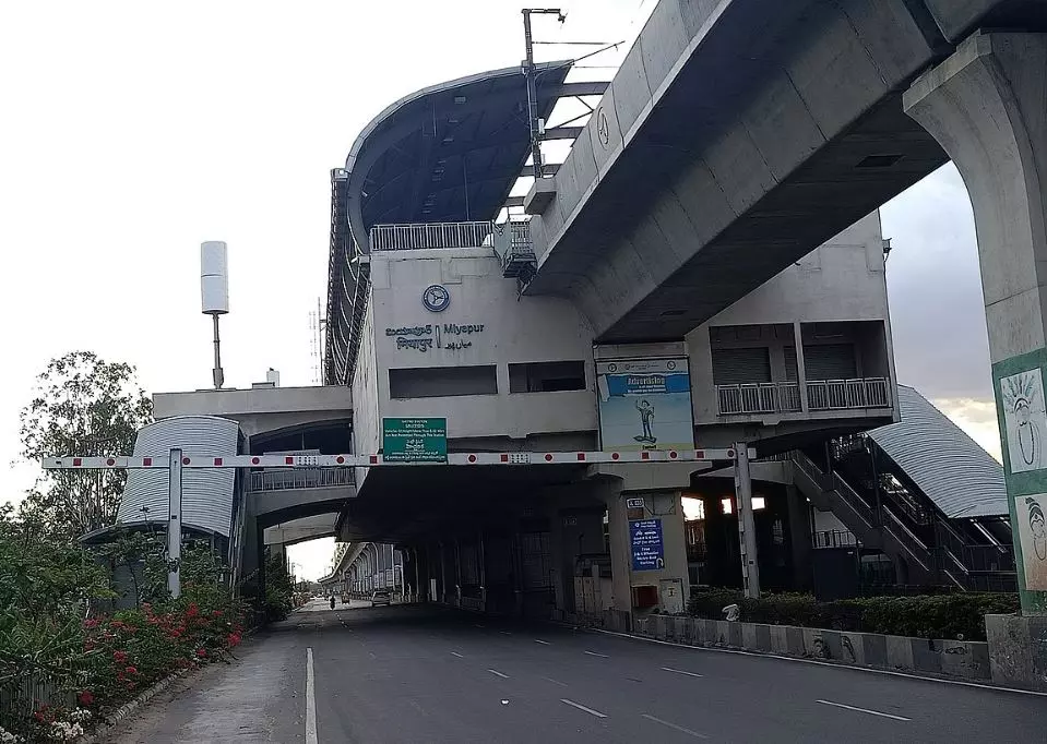 Miyapur Road Caves In Due to Pipeline Leak