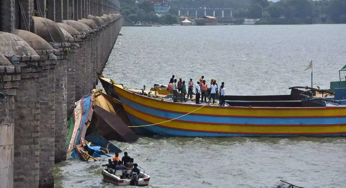 Second Stranded Boat Salvaged in Krishna