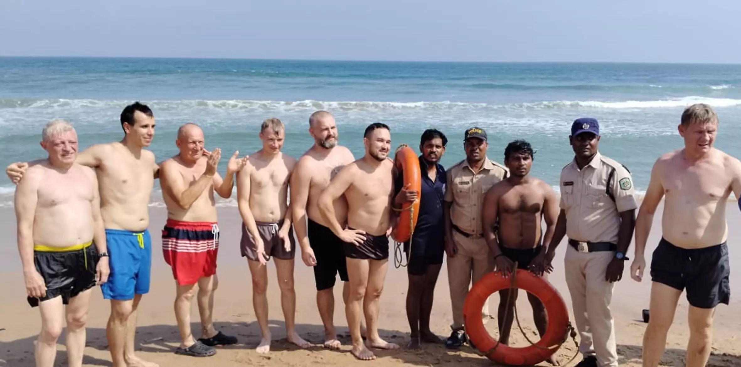 GVMC lifeguards rescue Italian tourists at Yarada Beach