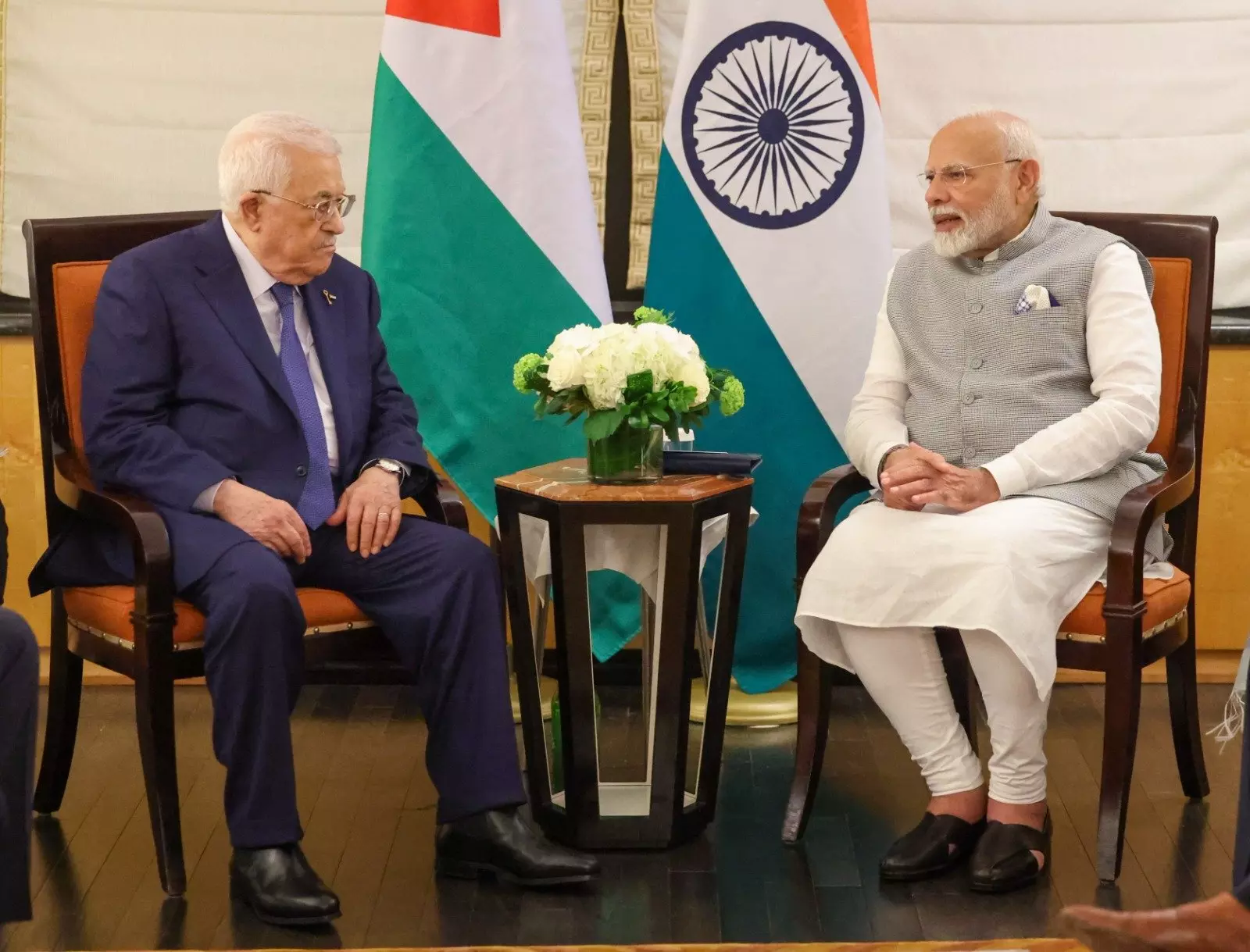 PM Modi voices concern on Gaza scenario in assembly with Palestinian President