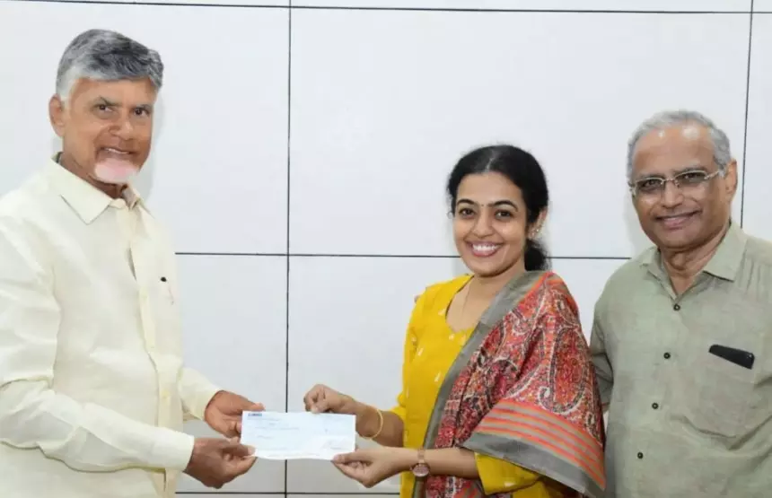 Nandamuri Mohanakrishna and Nandamuri Mohan Roopa Donates Rs 25 lakhs to AP CMRF