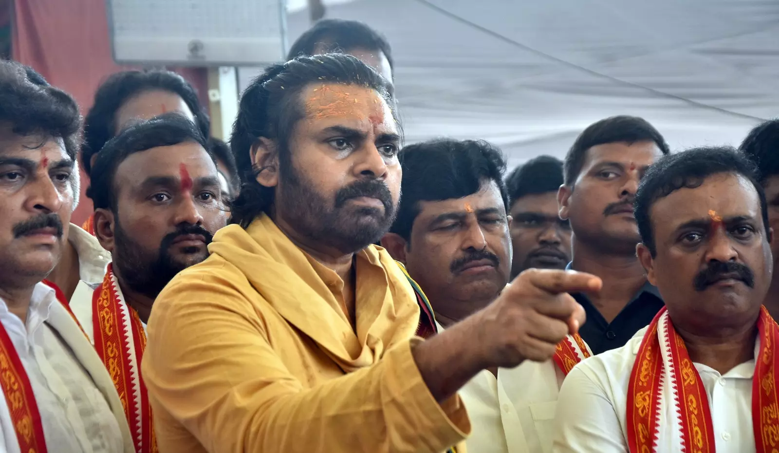 Dy CM Pawan Kalyan speaking to media (Photo by arrangement) 