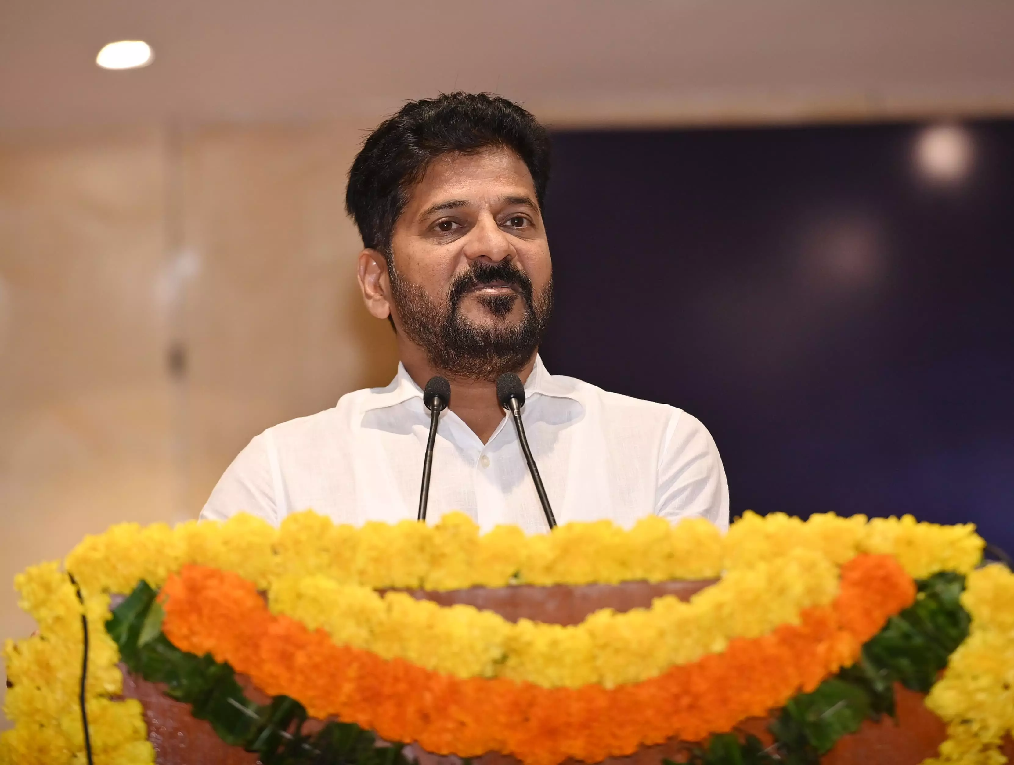 Revanth Reddy pays tribute to Mahatma Gandhi