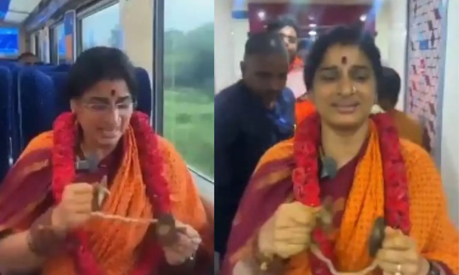 BJP Leader Madhavi Latha Video Goes Viral Again, Joins Bhajana on Train En Route to Tirupati