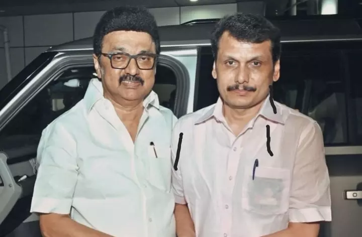 CM MK Stalin meets Senthil Balaji at airport