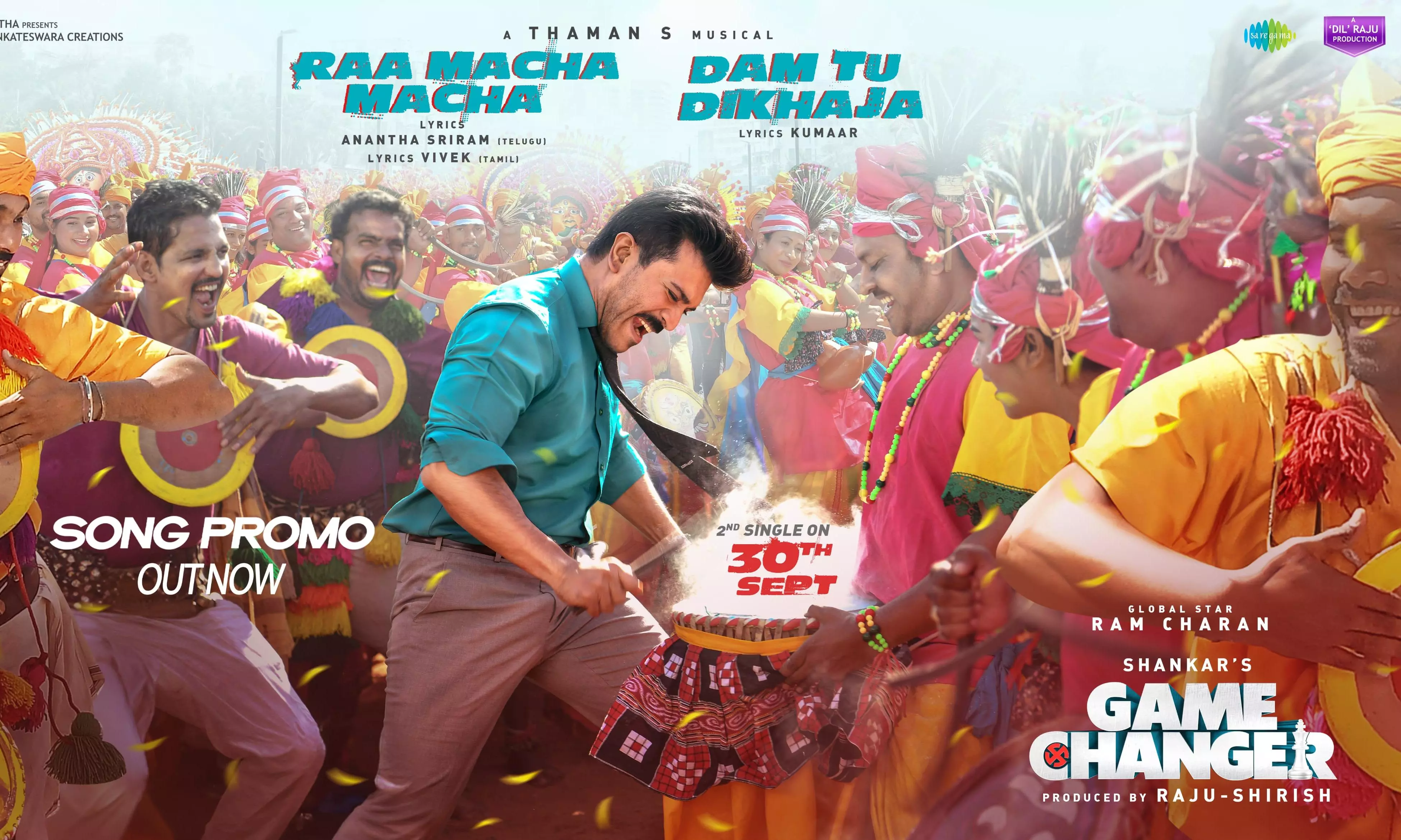 Ram Charans Ra Macha Macha song promo in Game Changer starts spirit of celebration