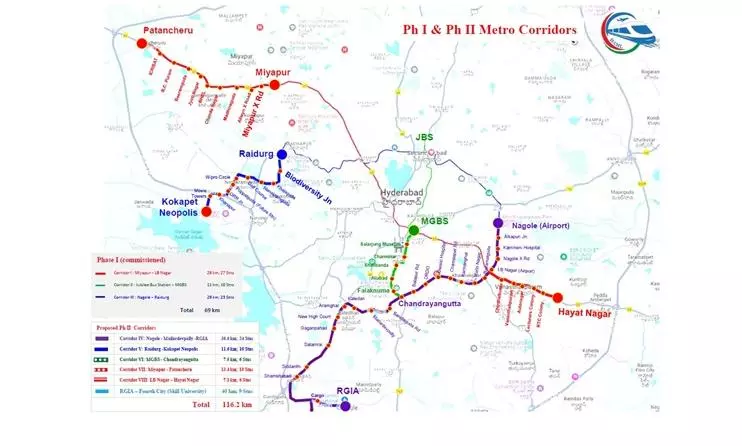 Hyderabad Metro Phase 2 Expands to 116 km With Airport Link