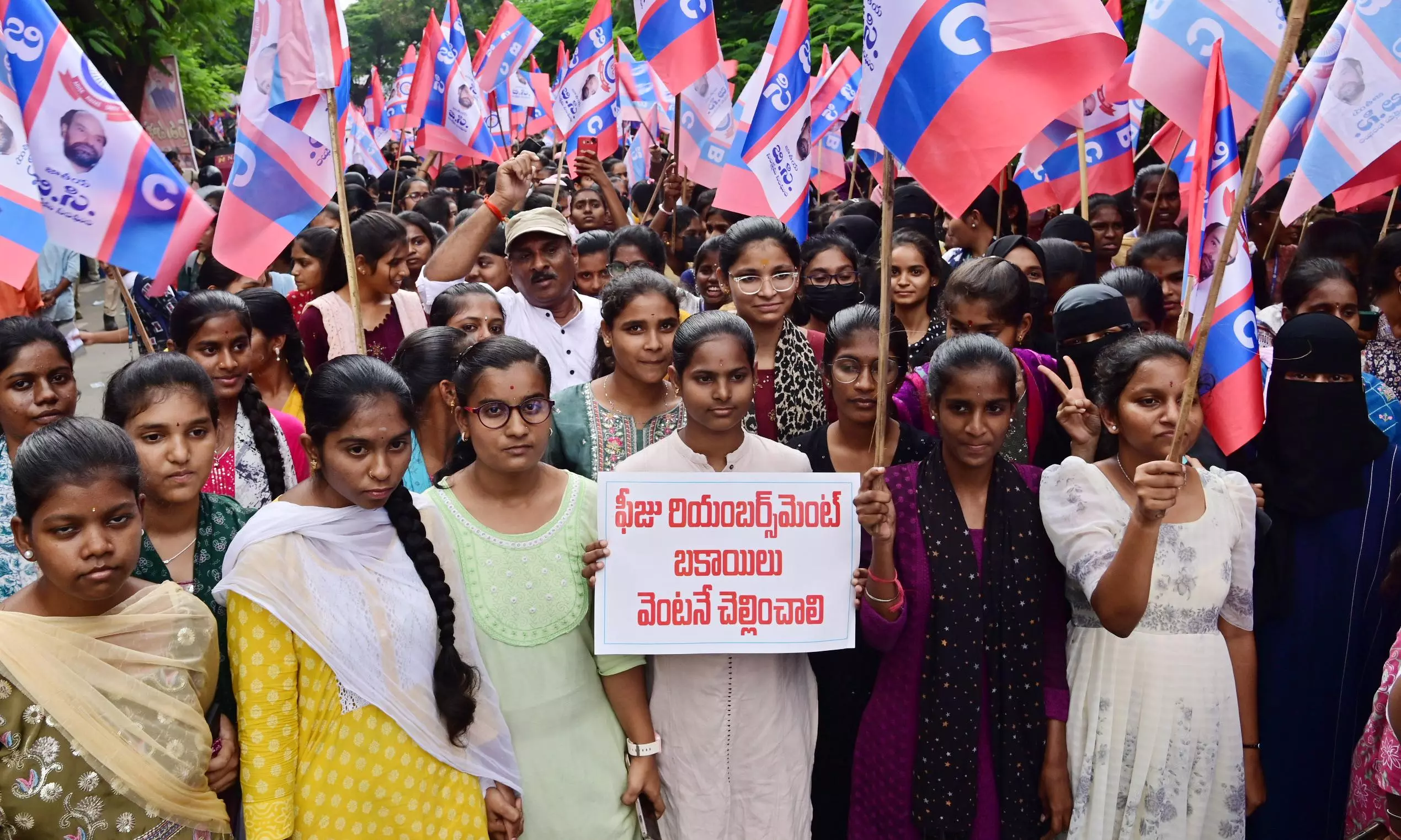 Hyderabad: BC Students Protest for Fee Reimbursement and Increased Scholarships