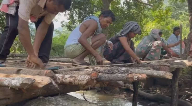 Odisha Villagers Construct Temporary Wooden Bridge Amid Government Inaction