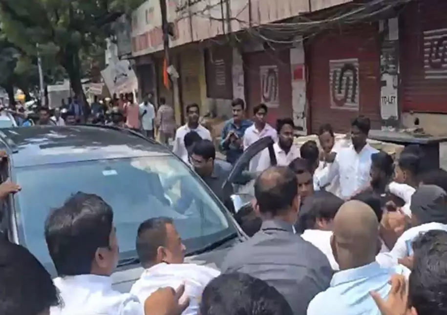 KTR Car Stormed by Cong Workers While on Musi Visit