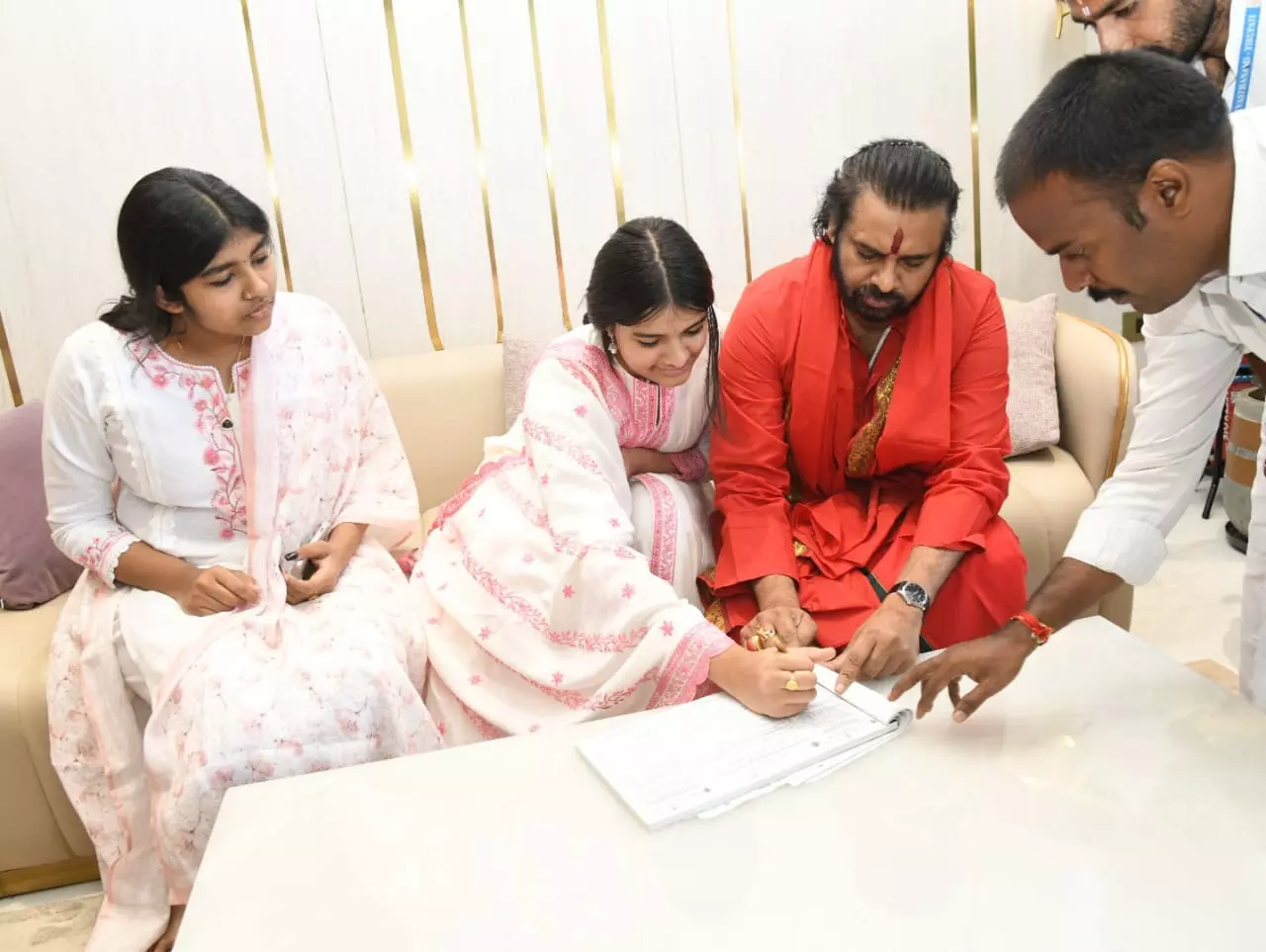 Pawan Kalyans daughter declares faith before visiting Tirupati temple