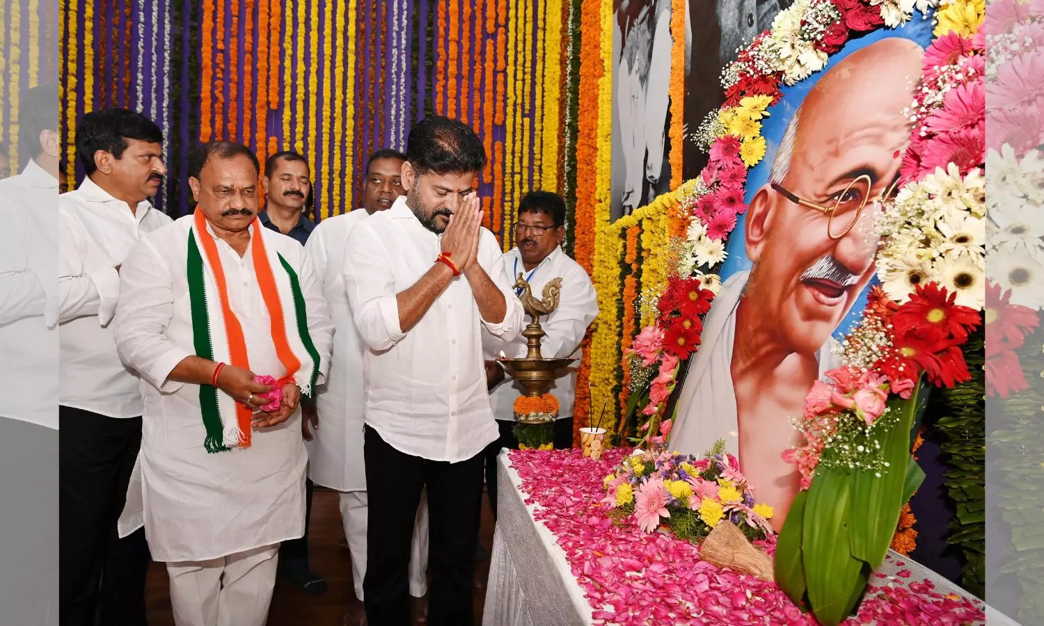 CM Revanth Reddy pays tributes to Mahatma Gandhi, Lal Bahadur Shastri