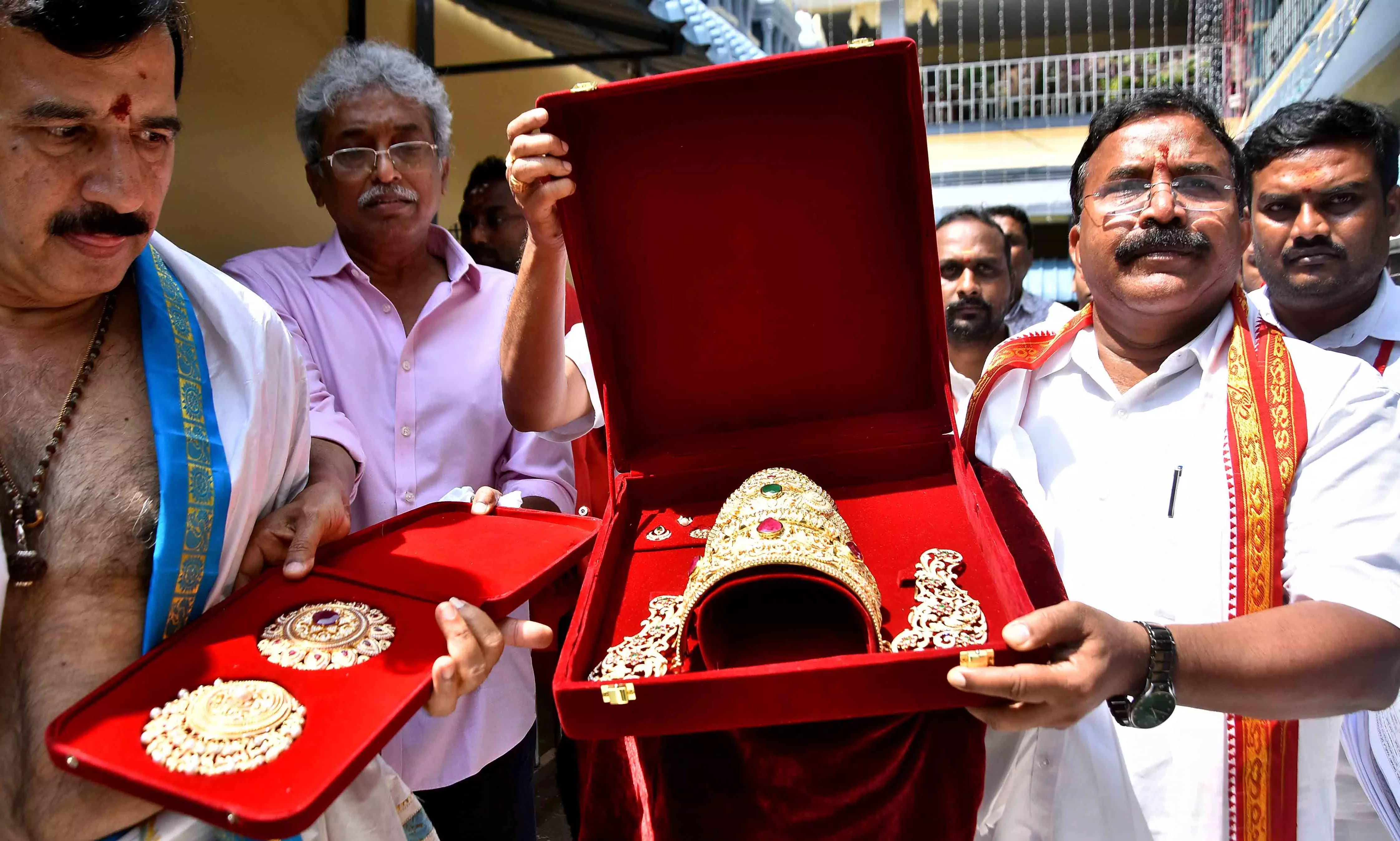 Gold and Diamond Crowns Offered to Goddess Durga