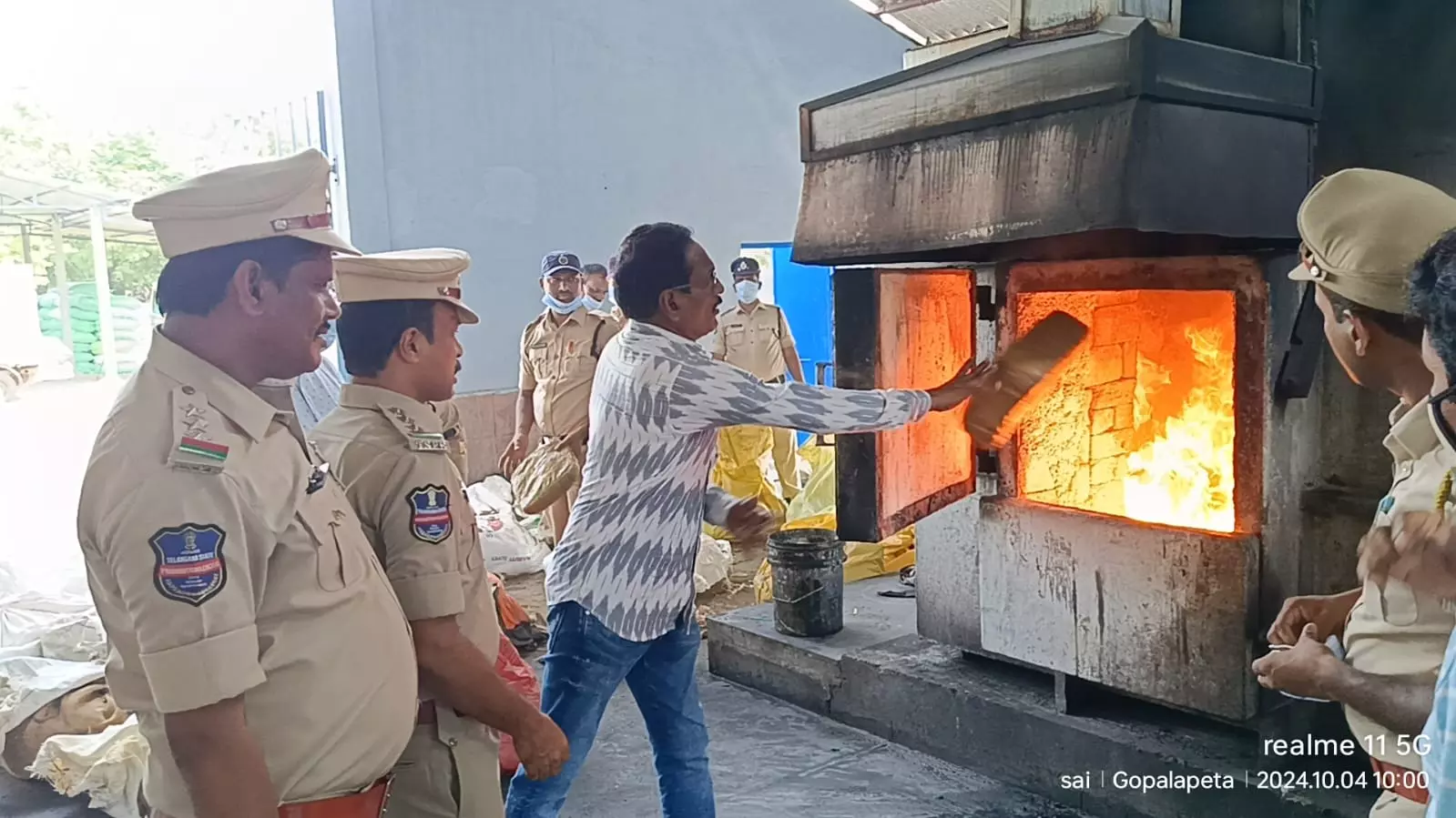 Rs.4 Cr seized ganja destroyed in Khammam