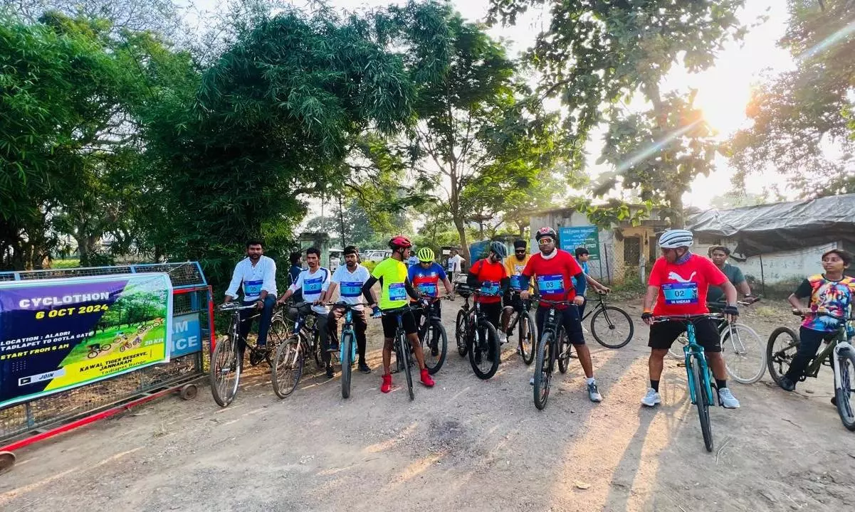 Forest Dept Holds First Cyclothon in Kawal Tiger Reserve