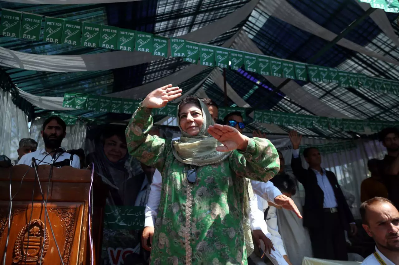 PDP chief Mehbooba Mufti congratulates NC on poll victory