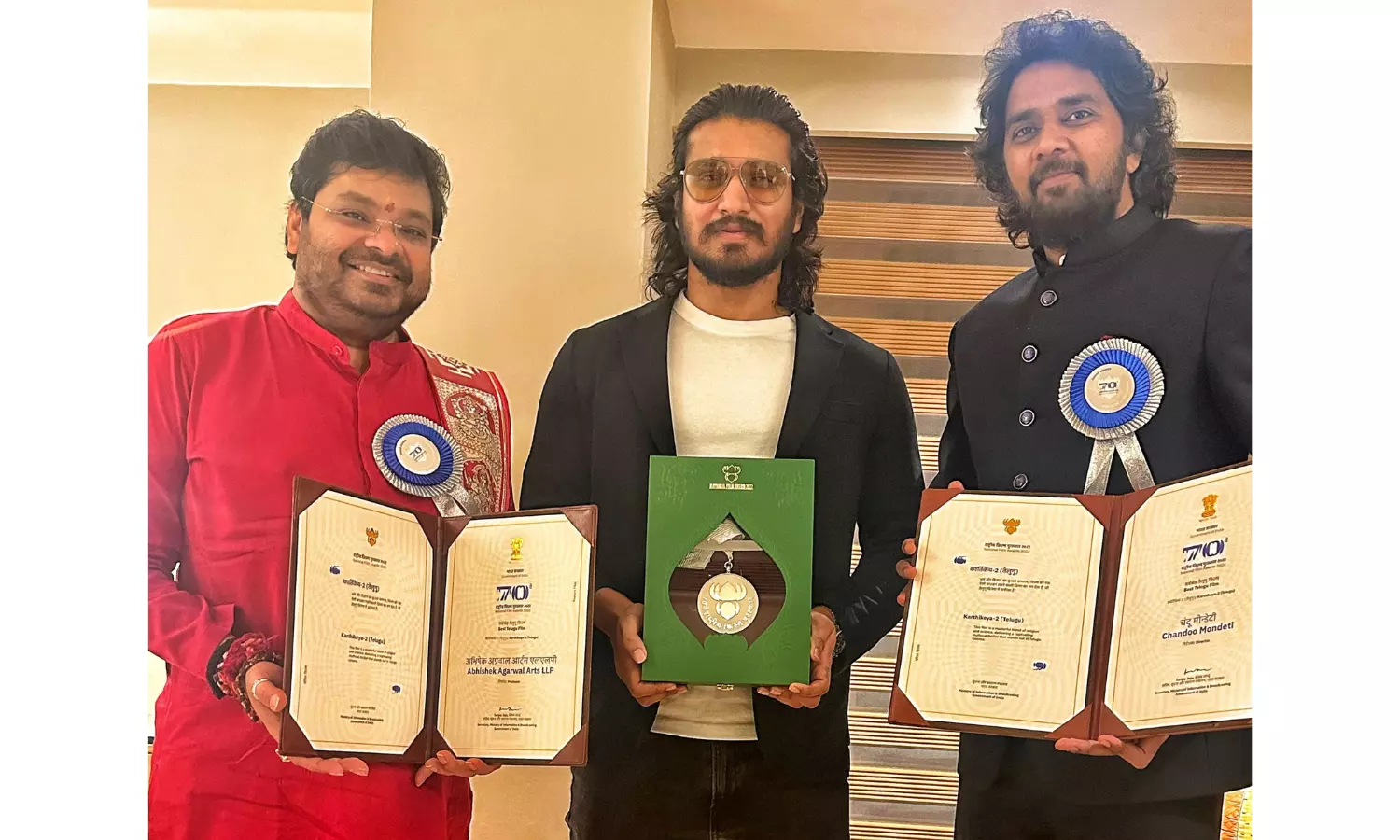 Chandoo Mondeti, Abhishek receives national award for Karthikeya 2