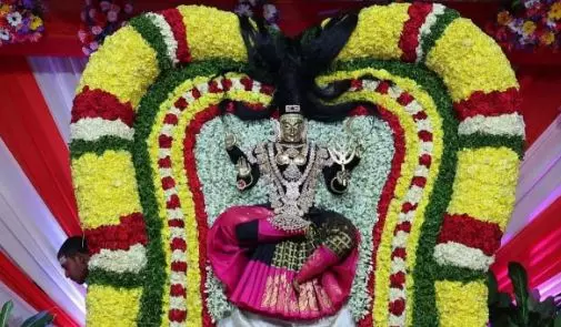 Goddess Bhramaramba adorned as Kalaratri