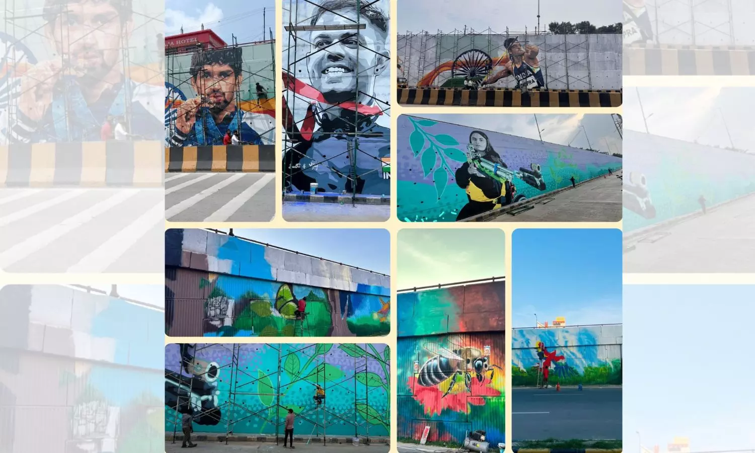 GHMC Beautifies Flyovers with Paint in Hyderabad