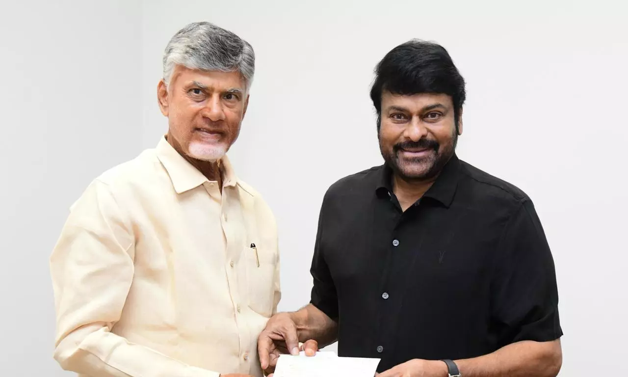 CM Naidu Thanks Chiranjeevi and Ram Charan for Contribution to CMRF