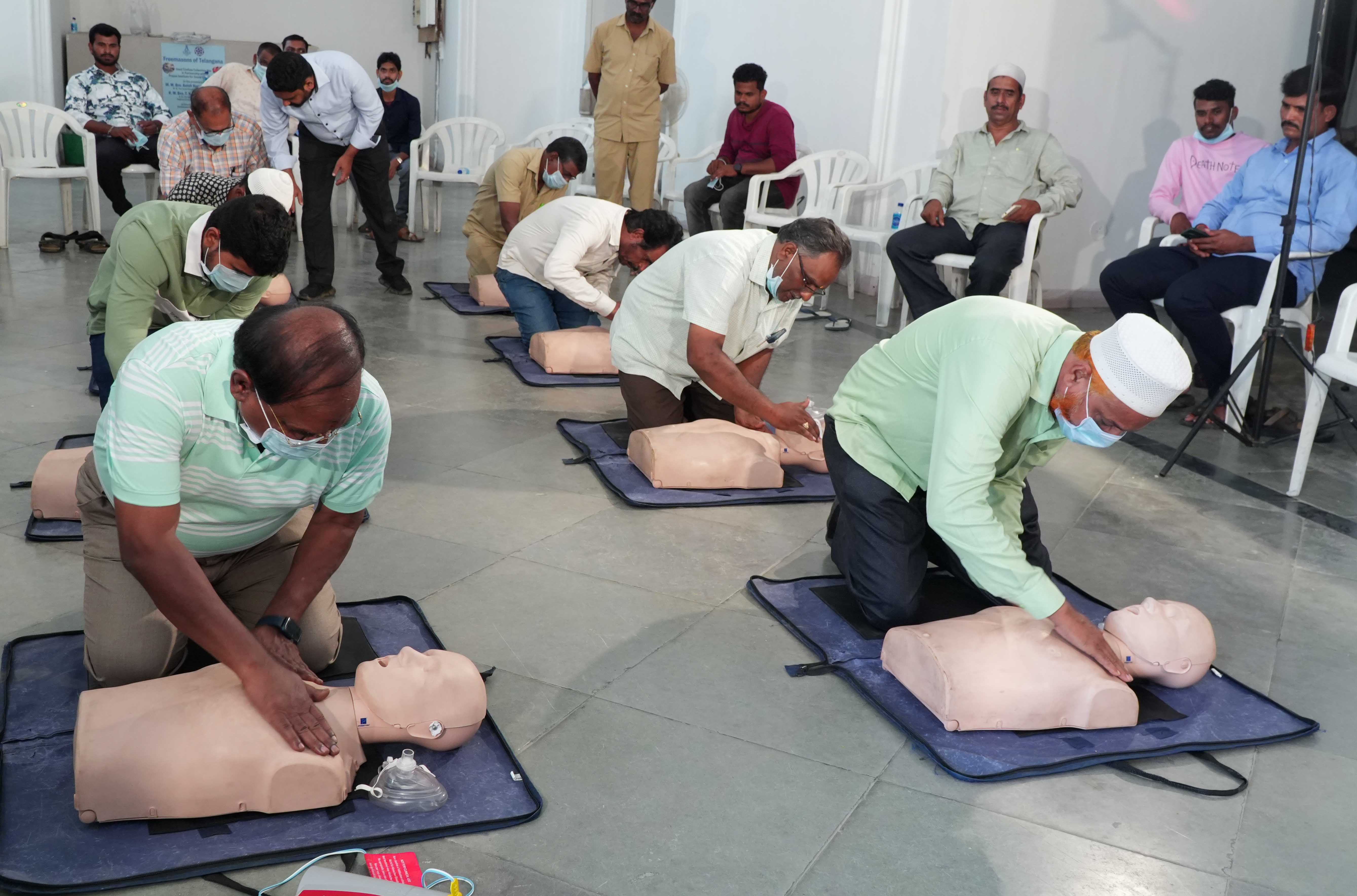 First-Aid, CPR Training for Roadside Shopkeepers in Sircilla