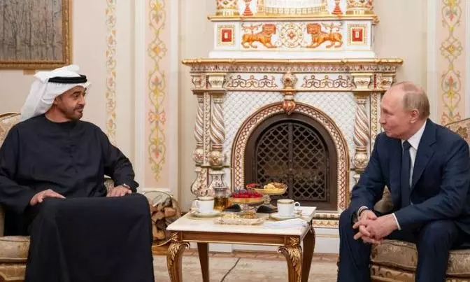 Putin meets UAE Prez ahead of Brics summit in Russia