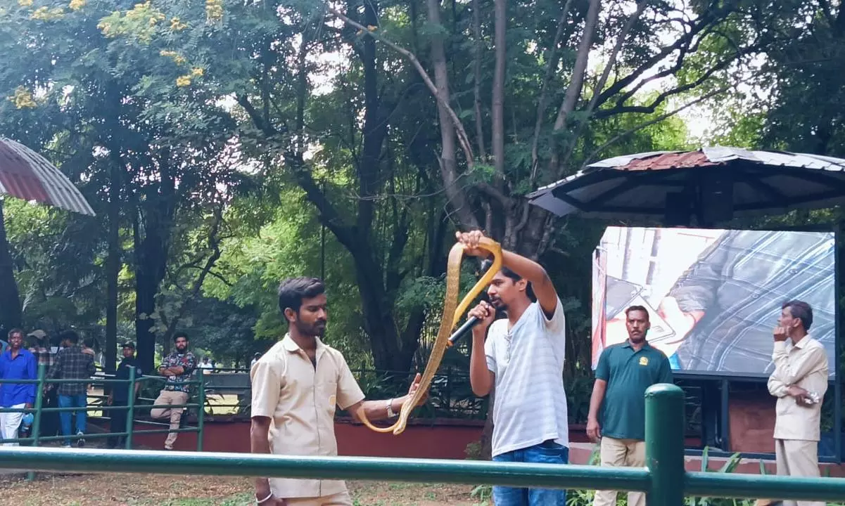 Reptile Awareness Session at Nehru Zoological Park Engages 200 Visitors