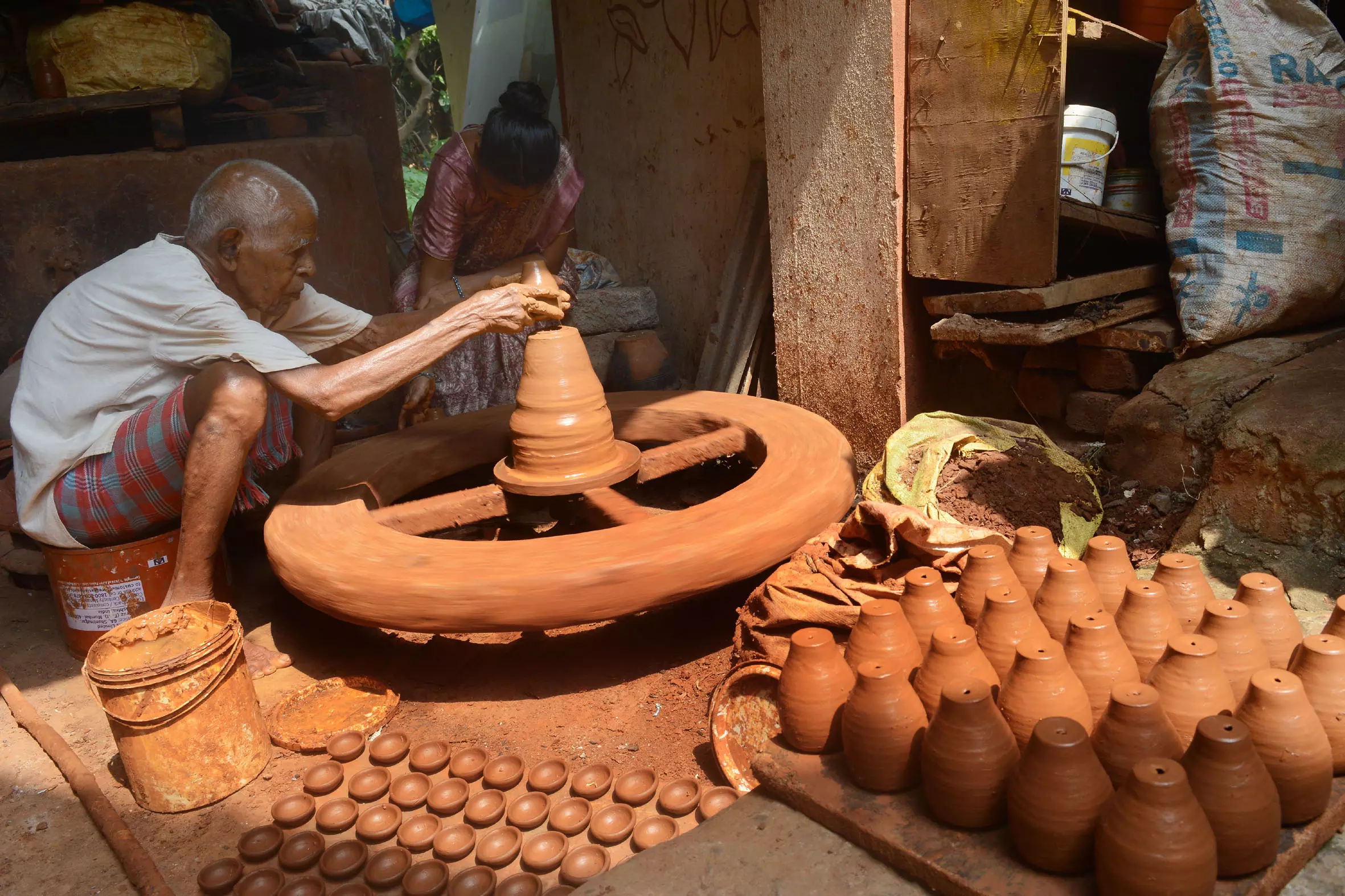 Ancient tradition of Diya making persists in Vizags Potter Street