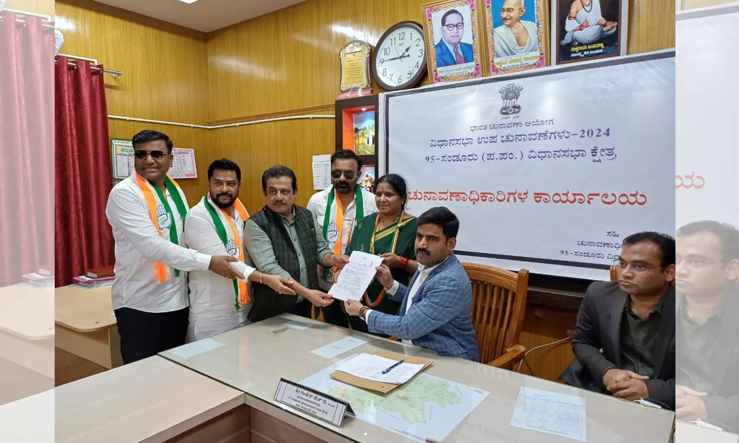 Annapoorna files nomination for Sandur by-election as Congress candidate