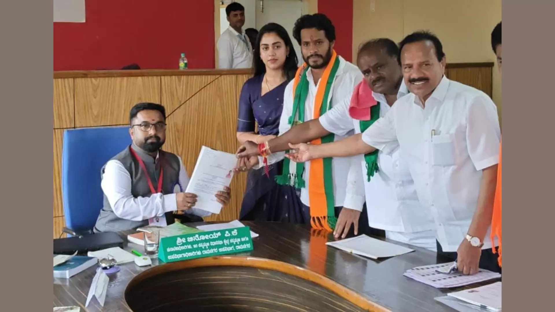 Nikhil Kumaraswamy Files Nomination for Channapatna By-Election