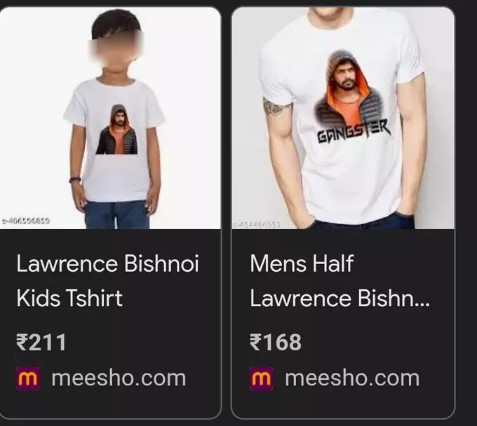 Flipkart, Meesho sell Gangster Lawrence Bishnoi T-shirts