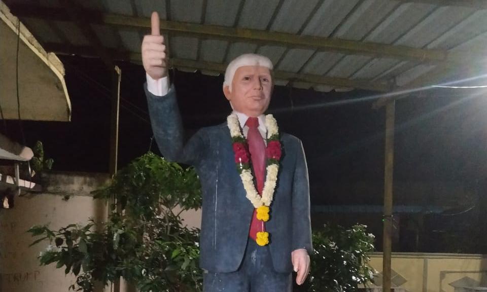 Trump statue in Telangana's Konne village lies neglected