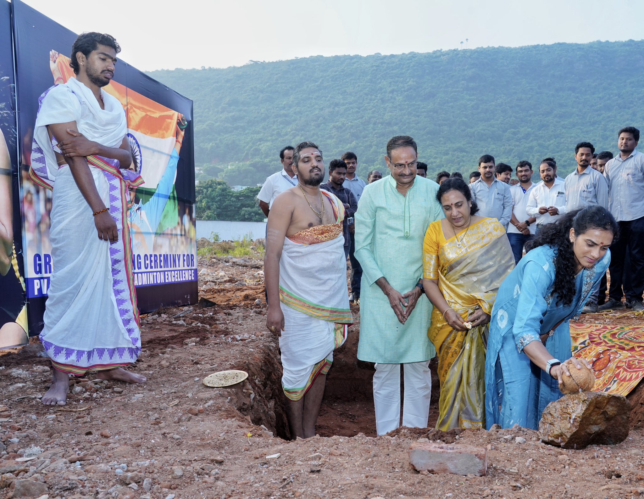 PV Sindhu breaks ground for center for Badminton and Sports Excellence