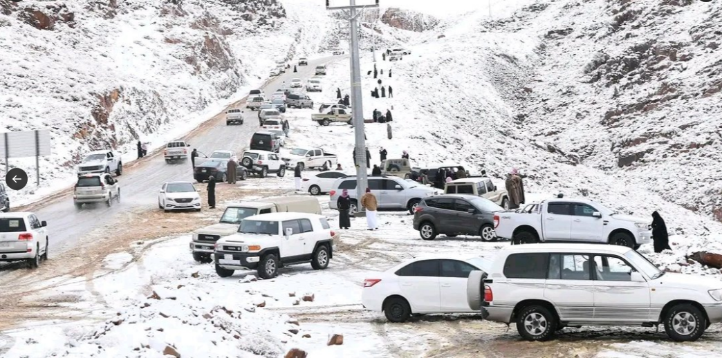 Saudi Arabia's Al-Jawf sees first-ever snowfall