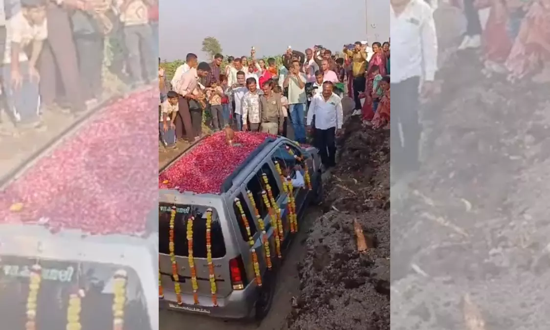 Watch: Grand burial for lucky car pulls crowd of 1,500 in Gujarat